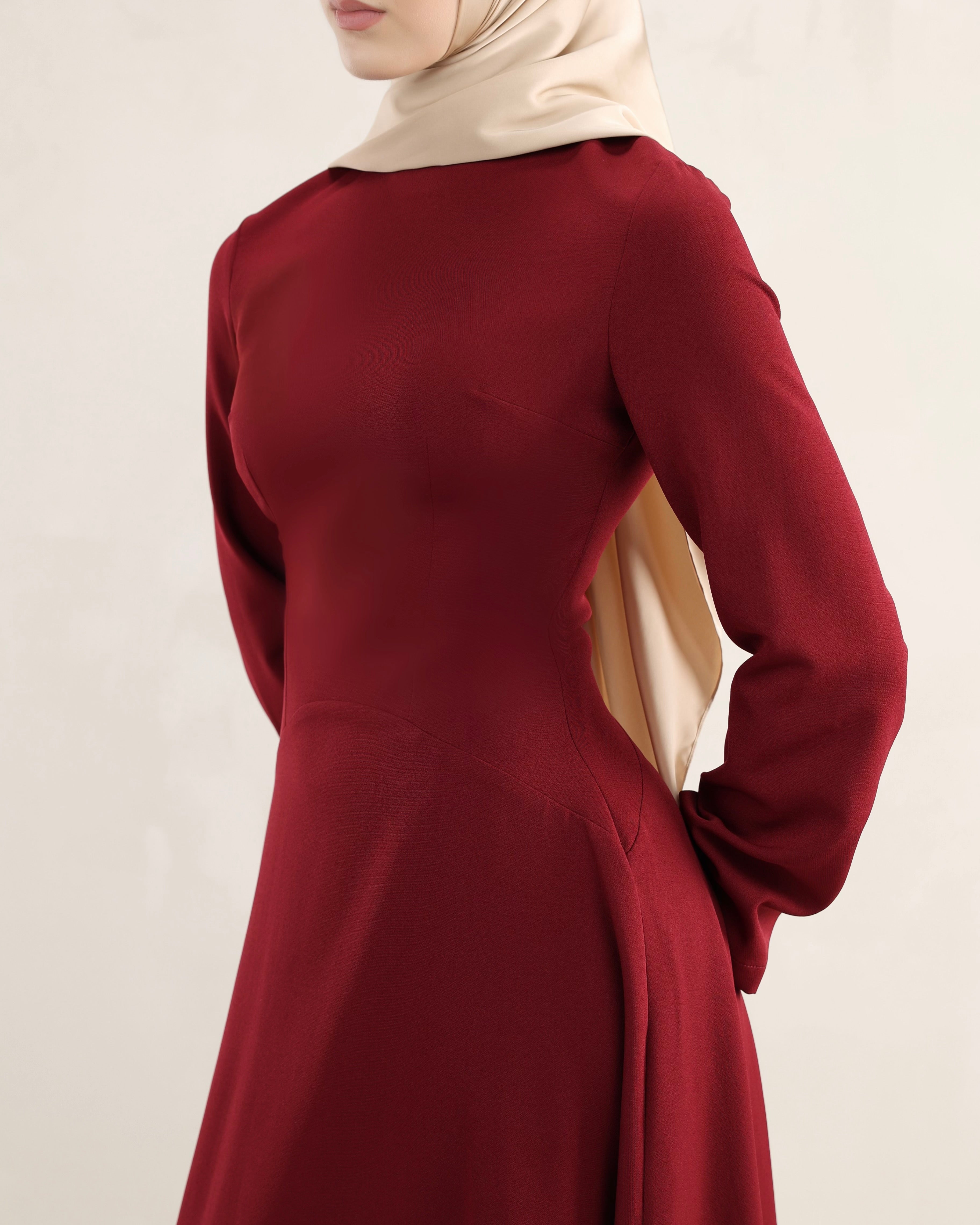 Wardeh Dress | Burgundy