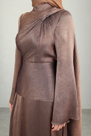 Yana Metallic Gown | Bronze