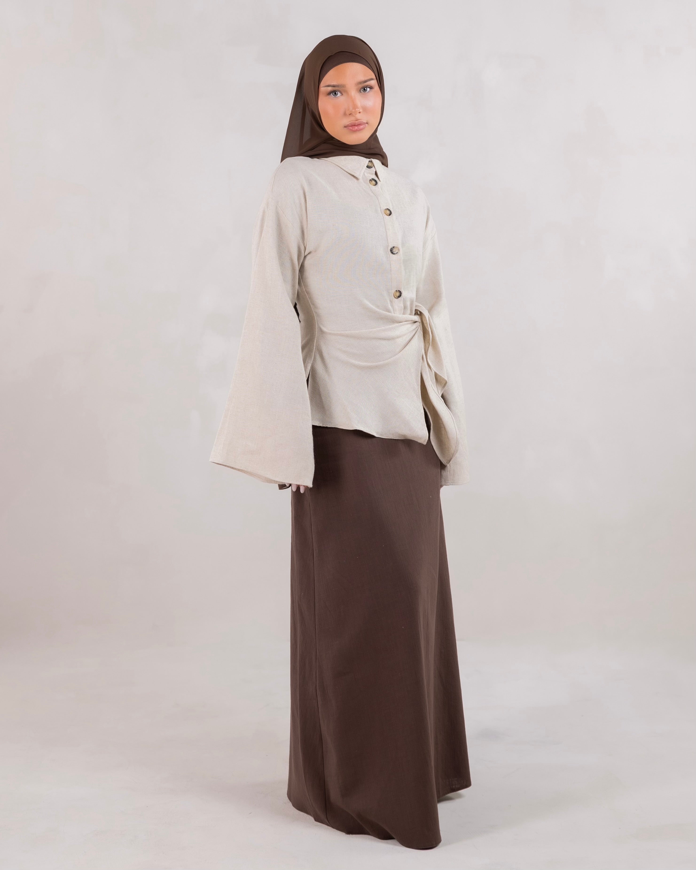 Sabreen Linen Wrap Shirt