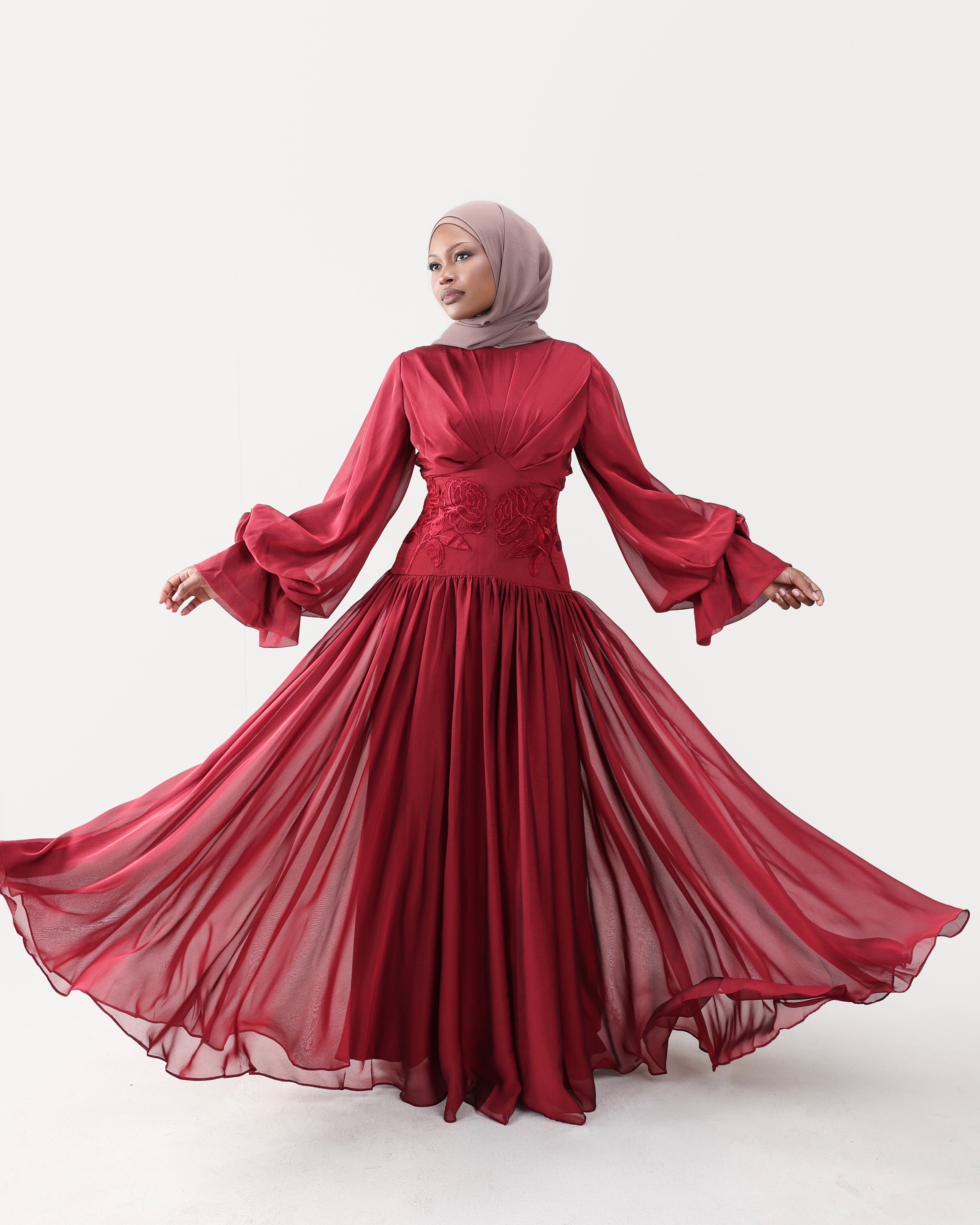 Hala Rose Gown | Burgundy