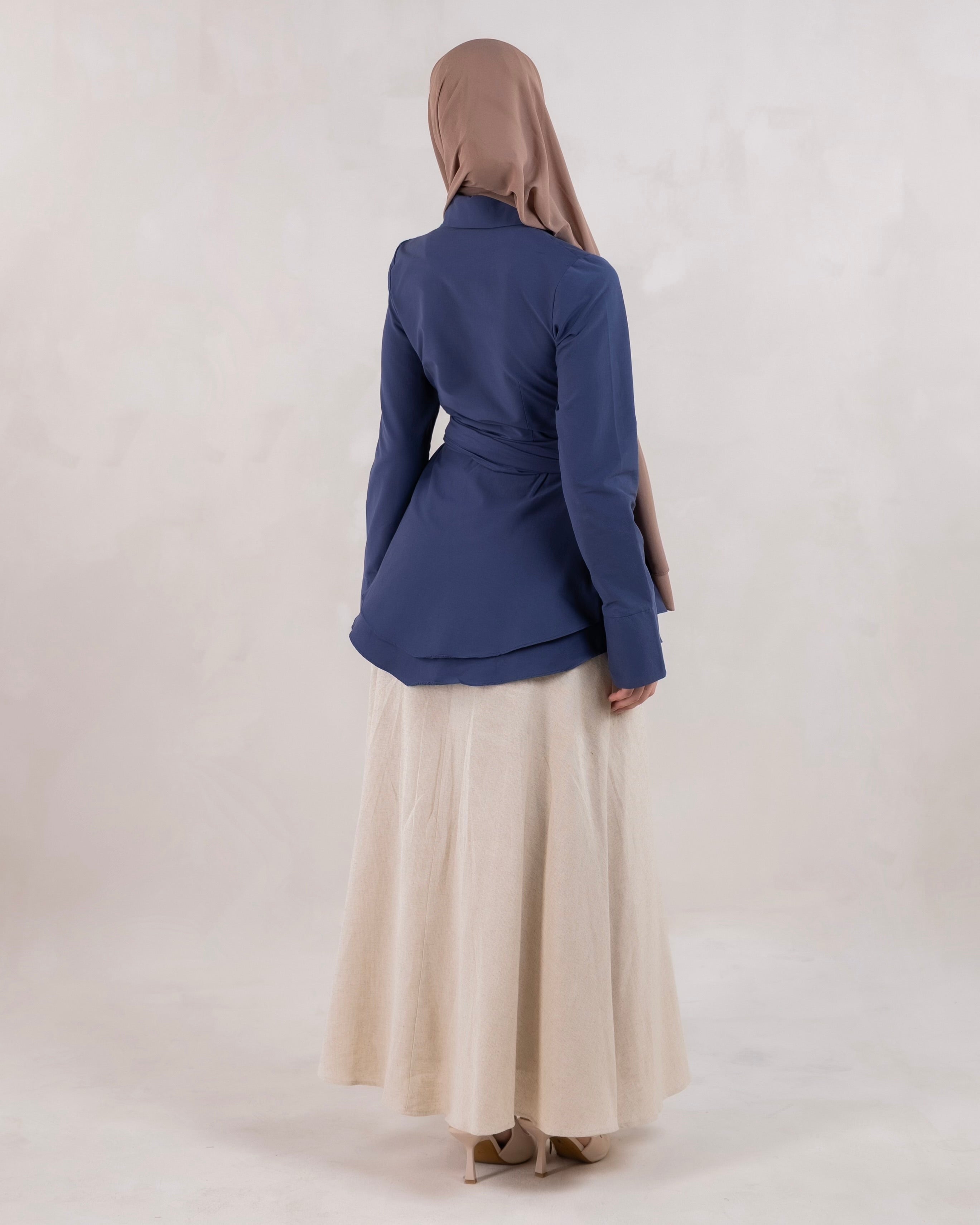 Hana Wrap Shirt | Denim Blue