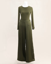 Luna Asymmetrical Drape Set | Olive