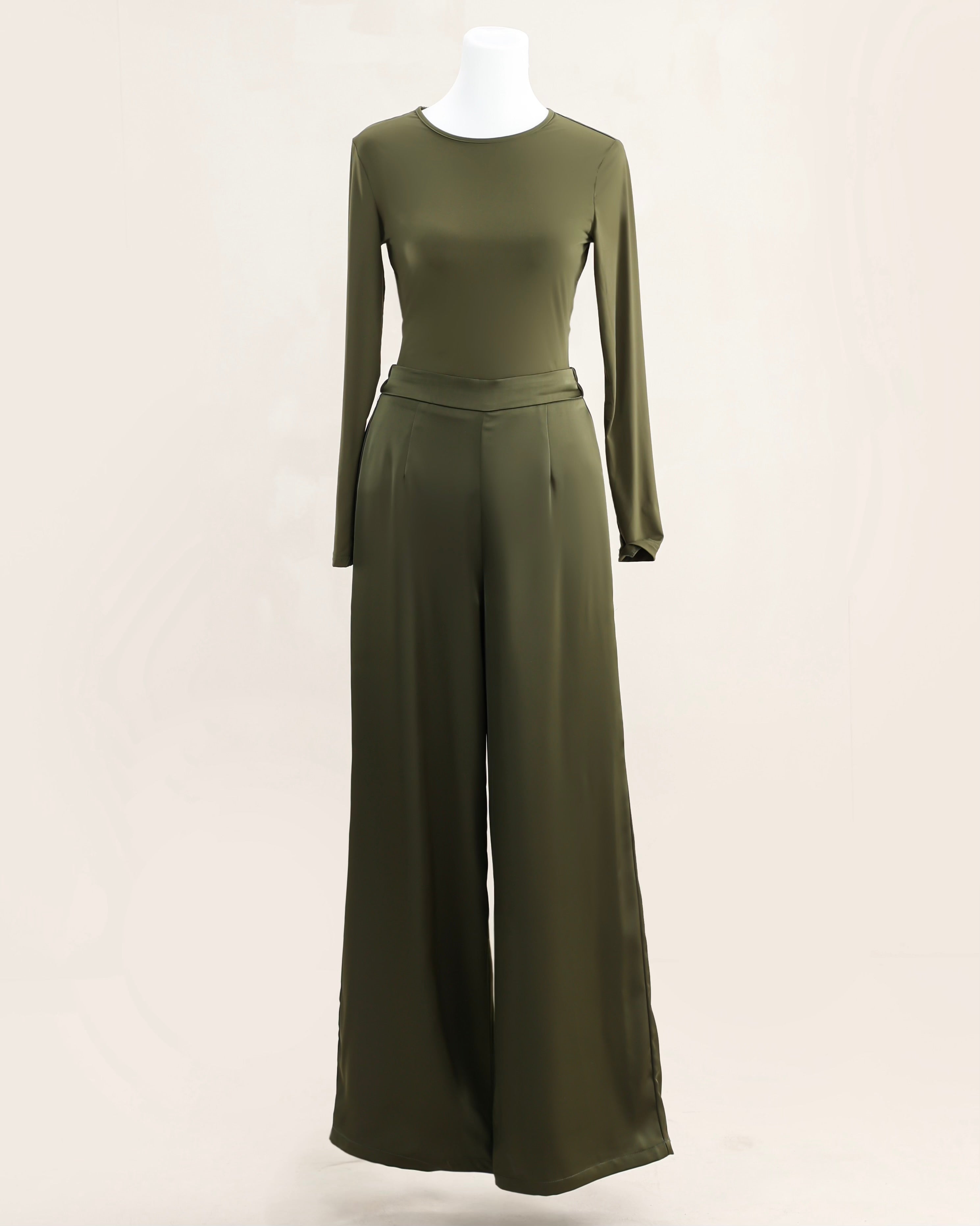 Luna Asymmetrical Drape Set | Olive