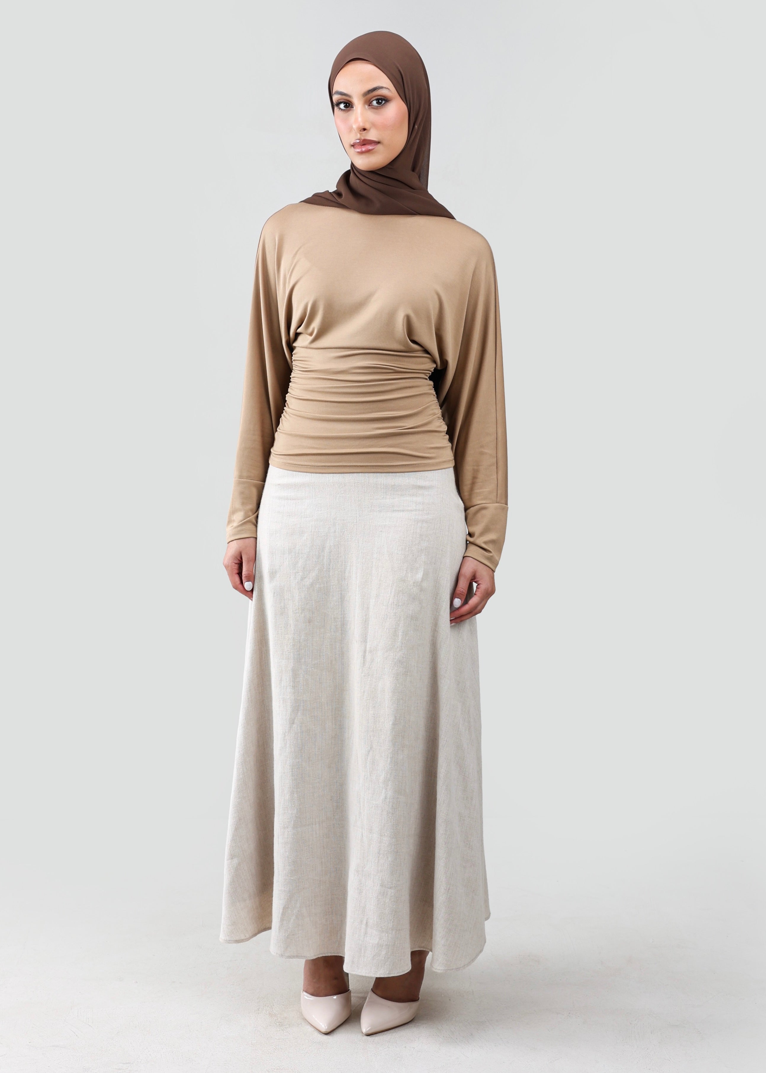Naomi Batwing Top | Hazelnut