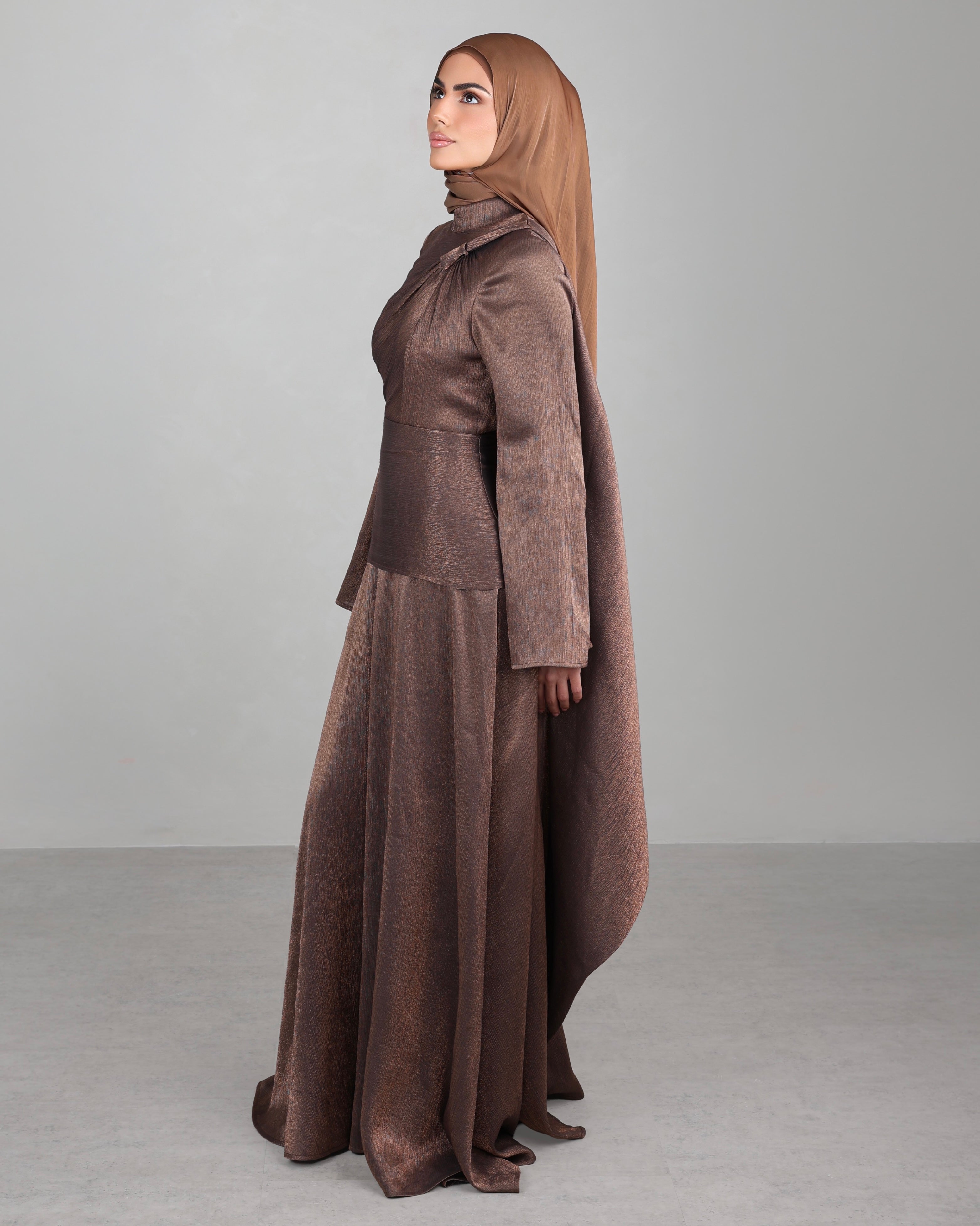 Yana Metallic Gown | Bronze