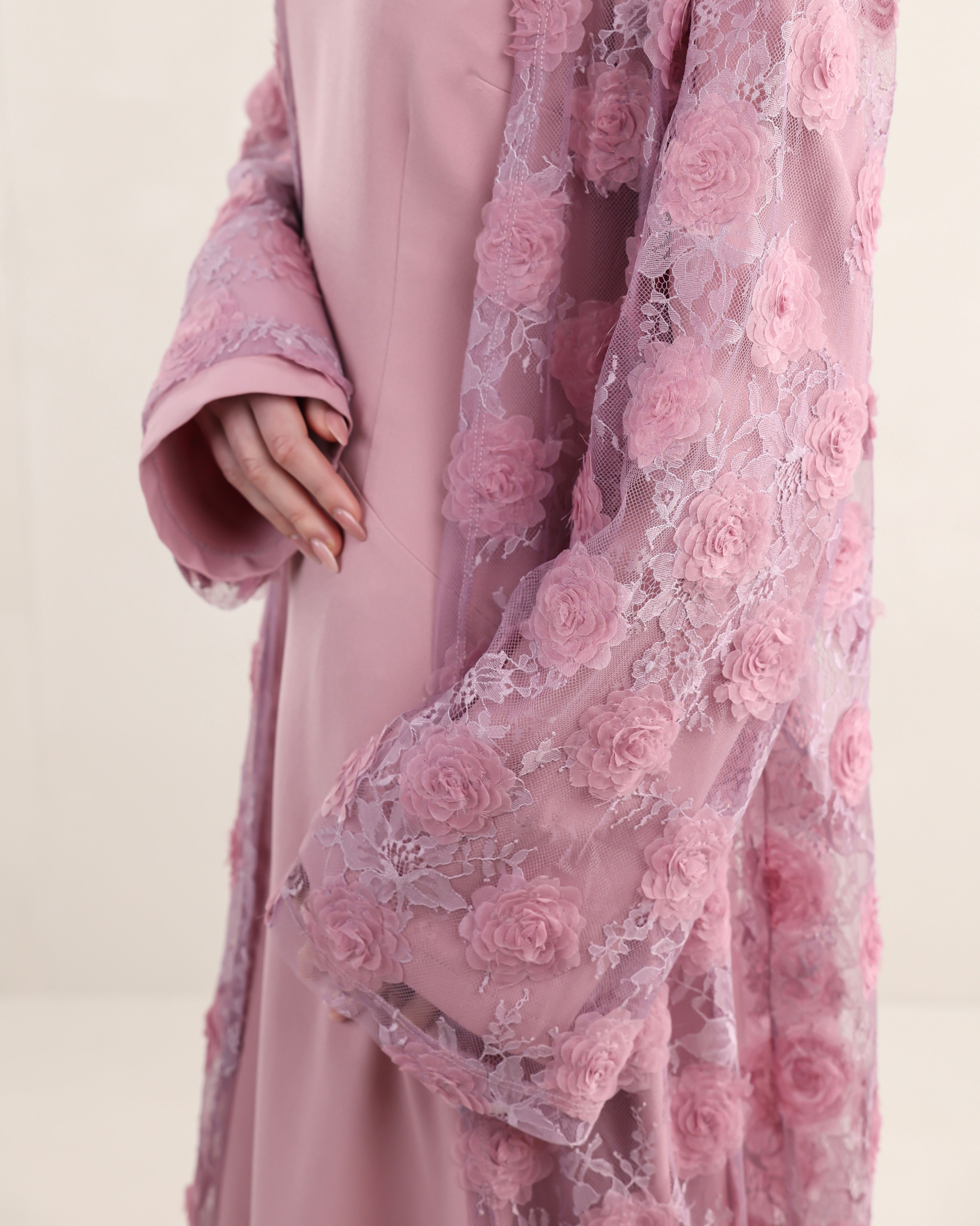 Wardeh Floral Abaya | Pink