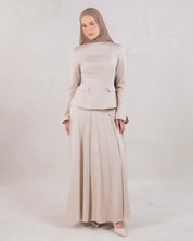 Amara Pleated Skirt | Oatmeal