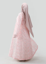 Catalina Crochet Abaya | Pink