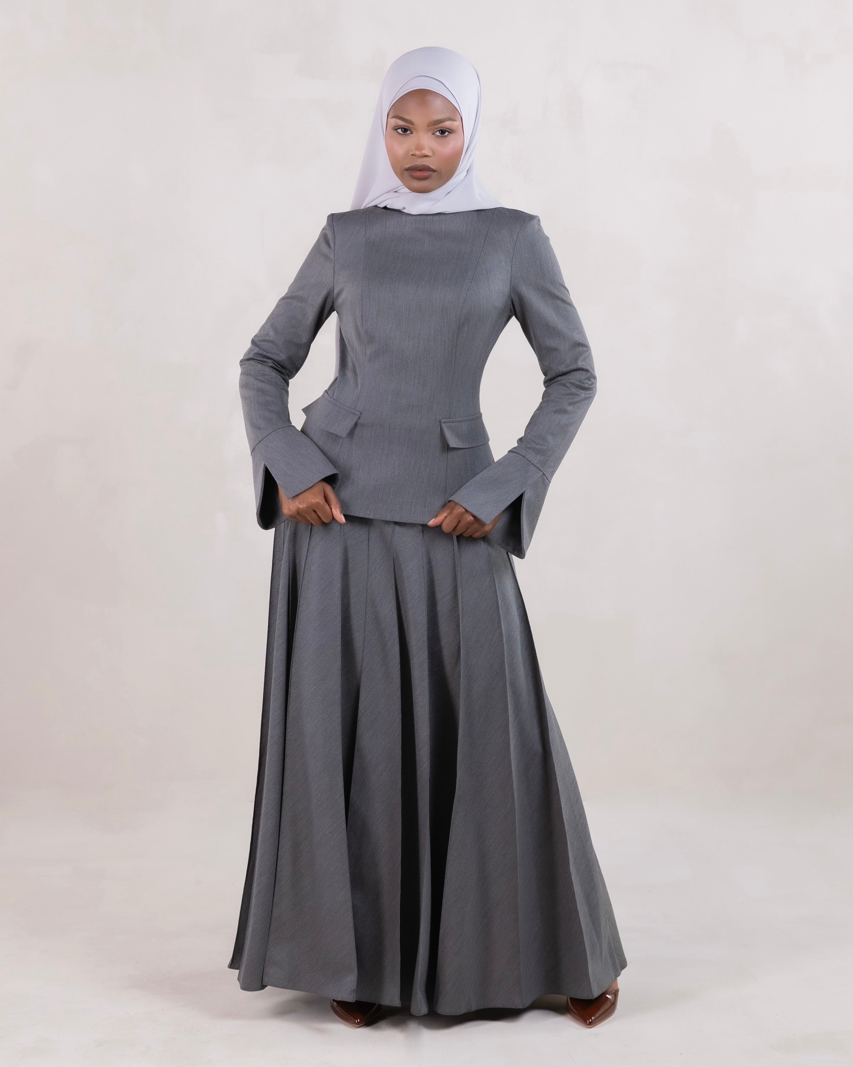 Amara Pleated Skirt | Charcoal
