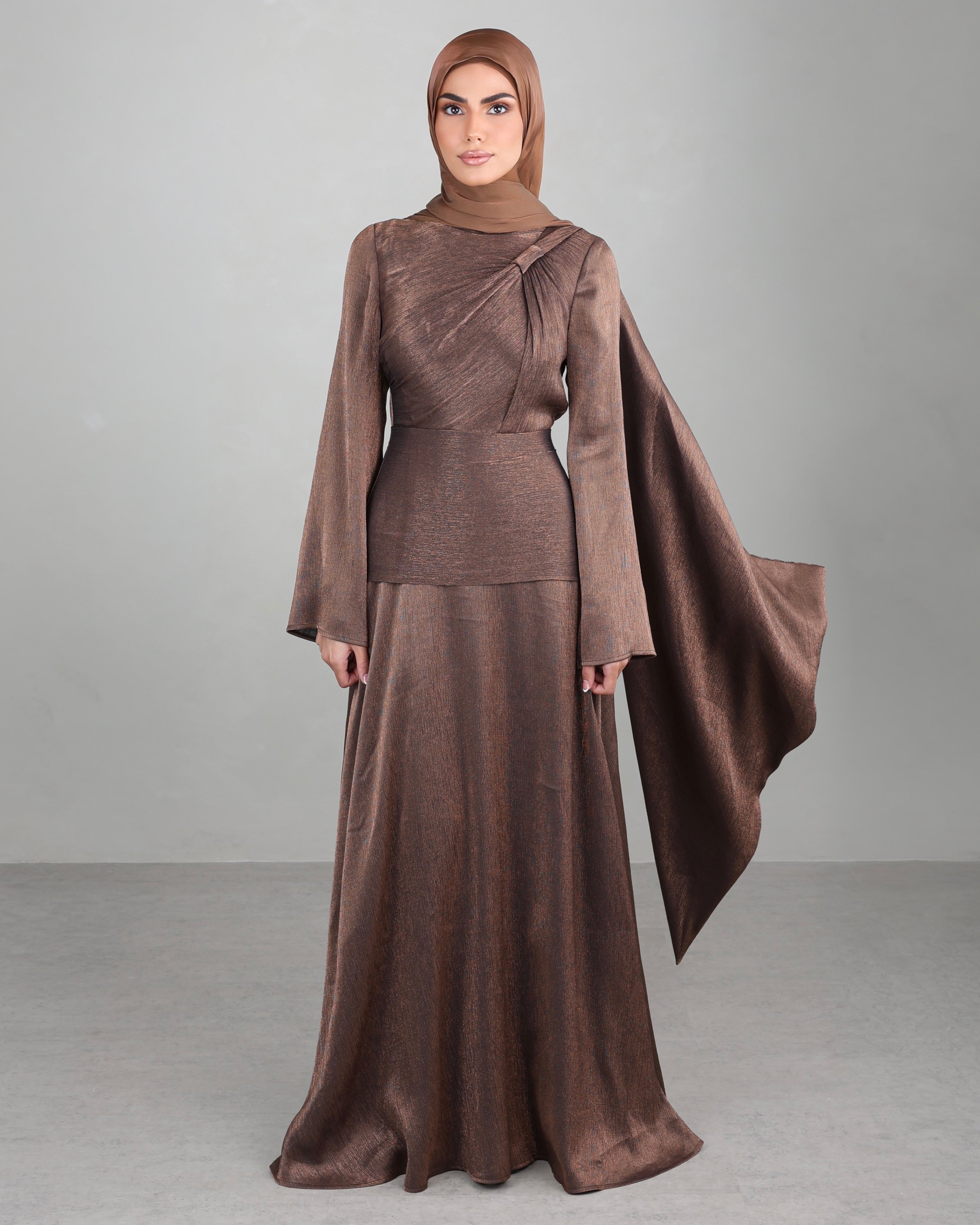 Yana Metallic Gown | Bronze