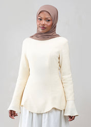 Juliette Peplum Tunic | Butter Yellow