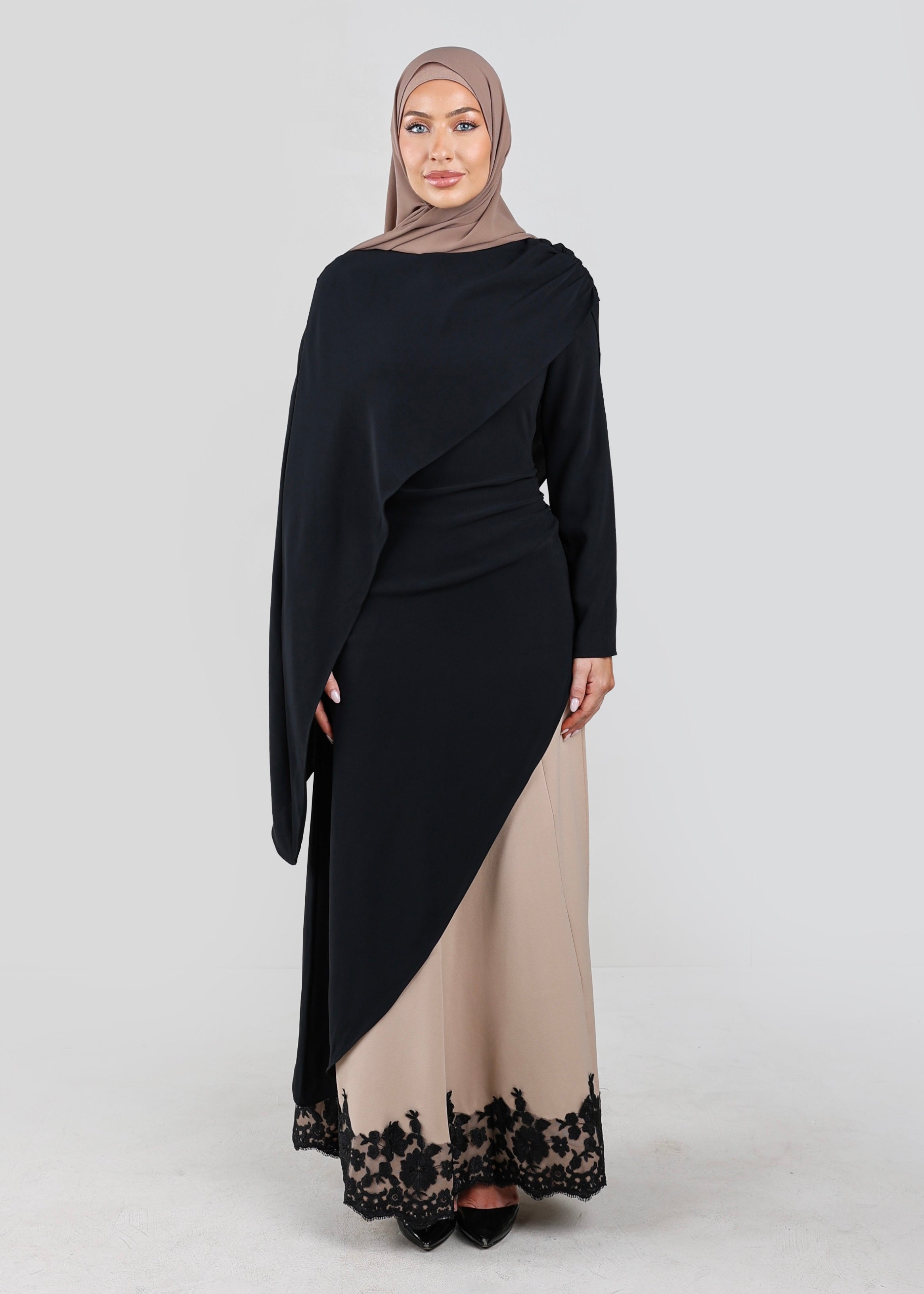 Aleen Asymmetrical Cape Tunic | Noir