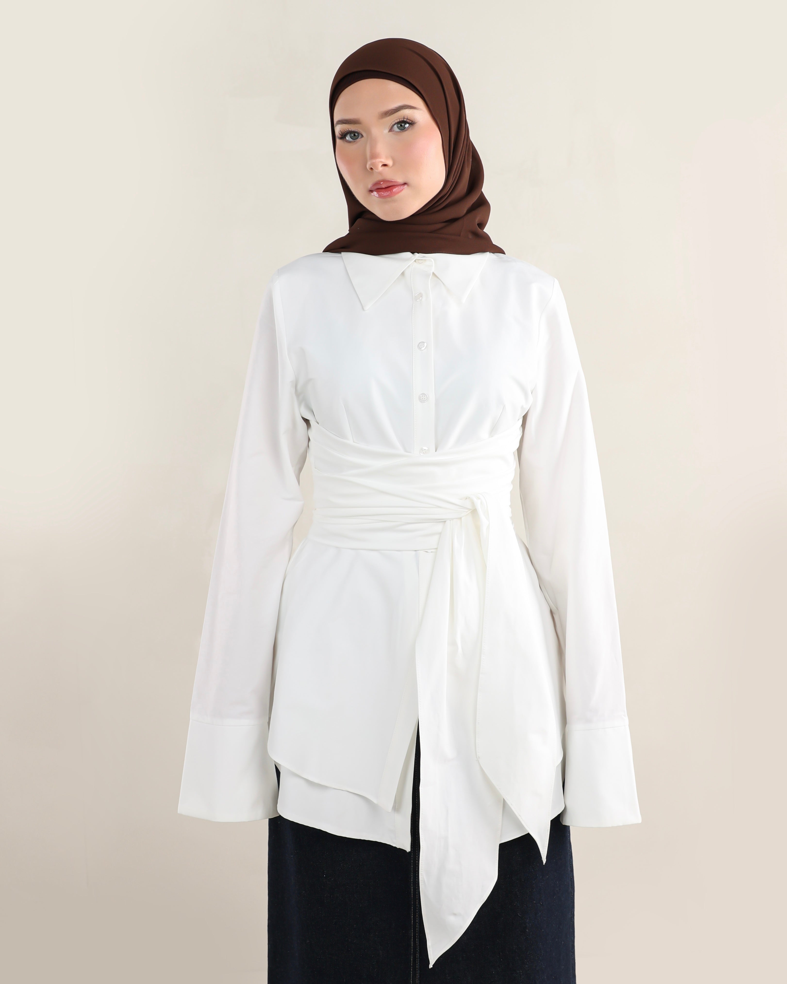 Hana Wrap Shirt | Ivory