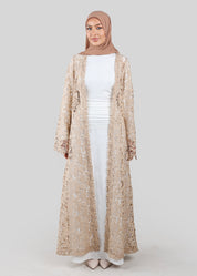 Catalina Crochet Abaya | Khaki