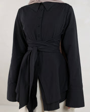 Hana Wrap Shirt | Noir