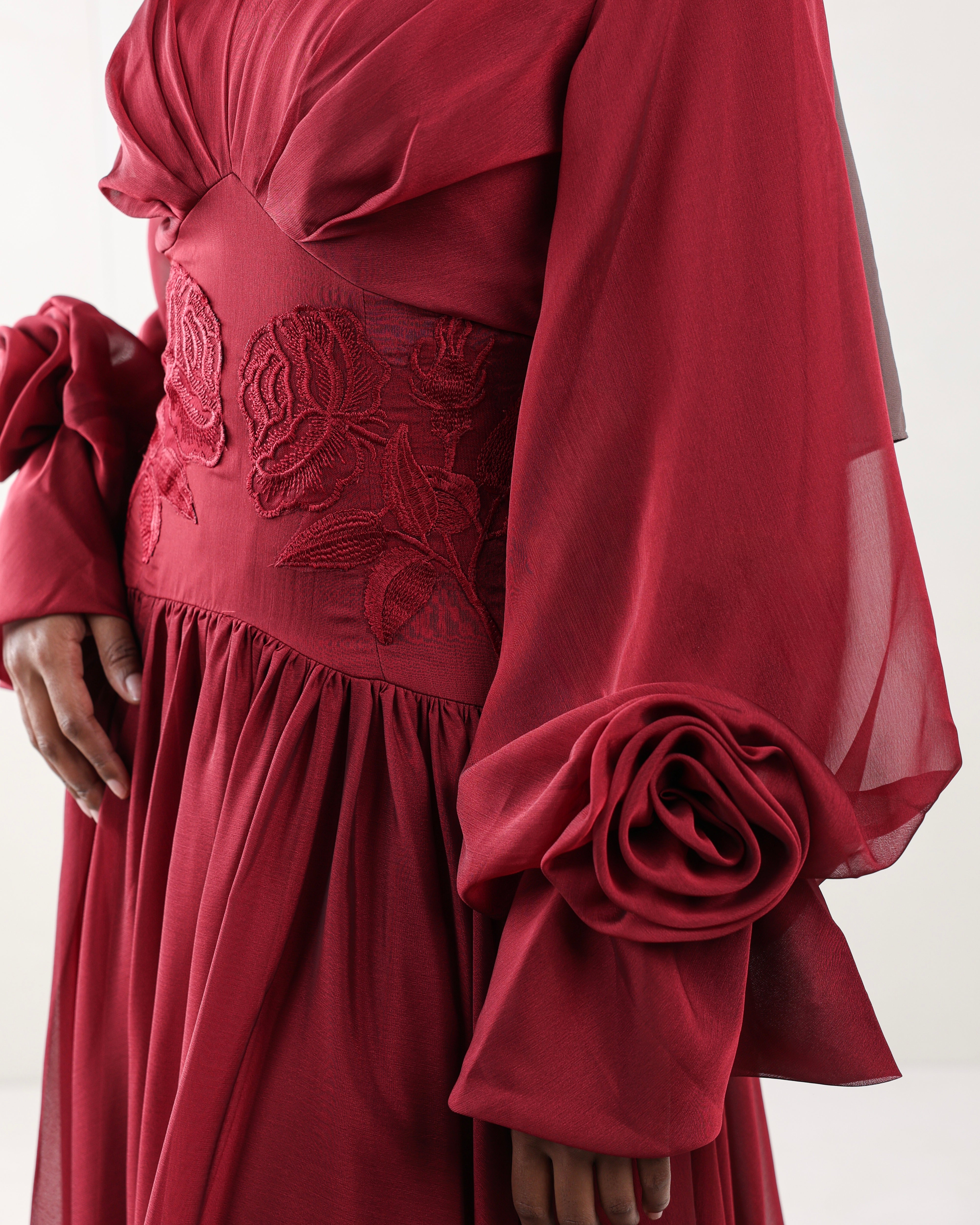 Hala Rose Gown | Burgundy