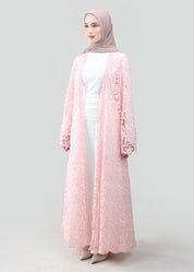 Catalina Crochet Abaya | Pink