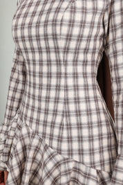 Nawal Ruffled Top | Plaid