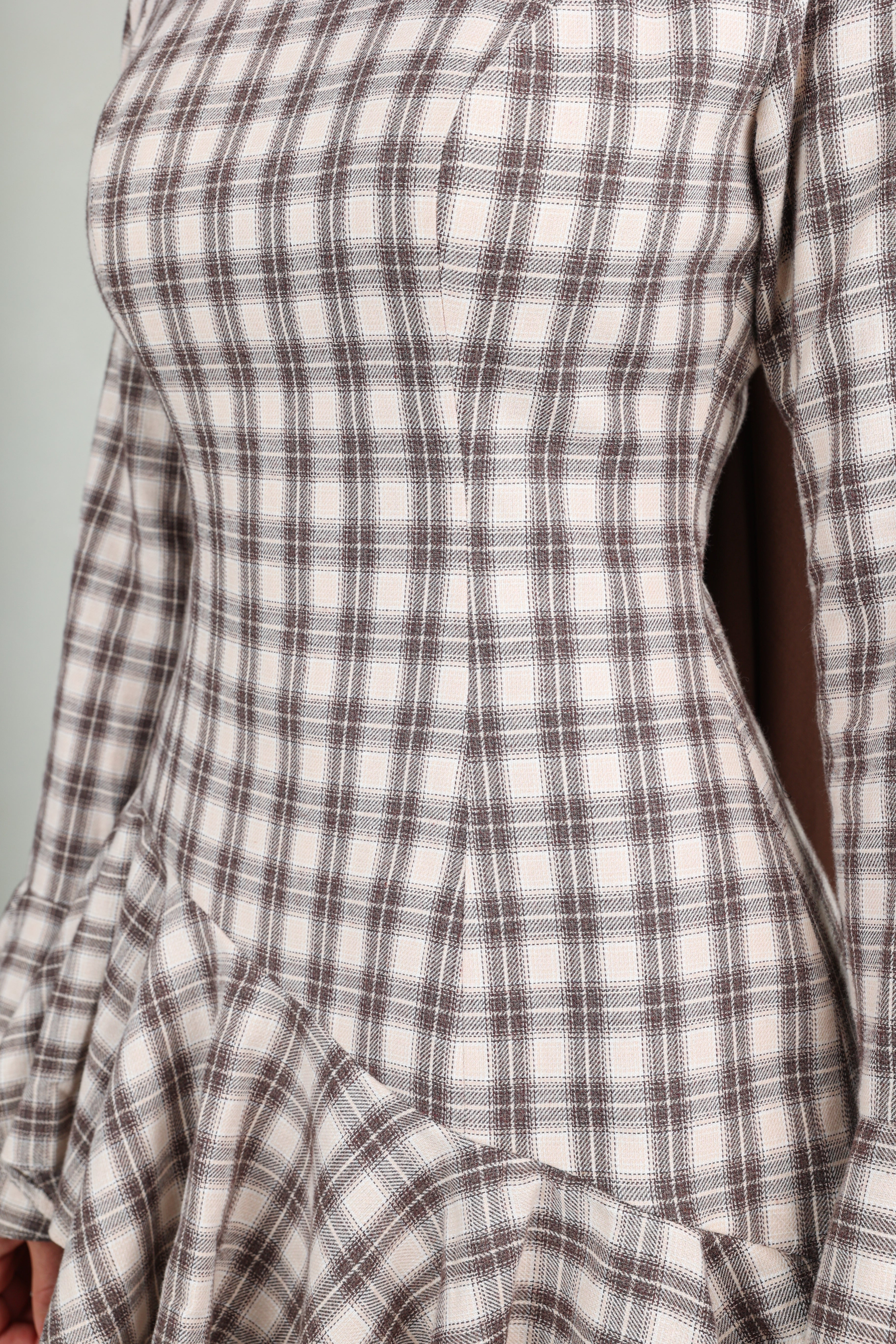 Nawal Ruffled Top | Plaid