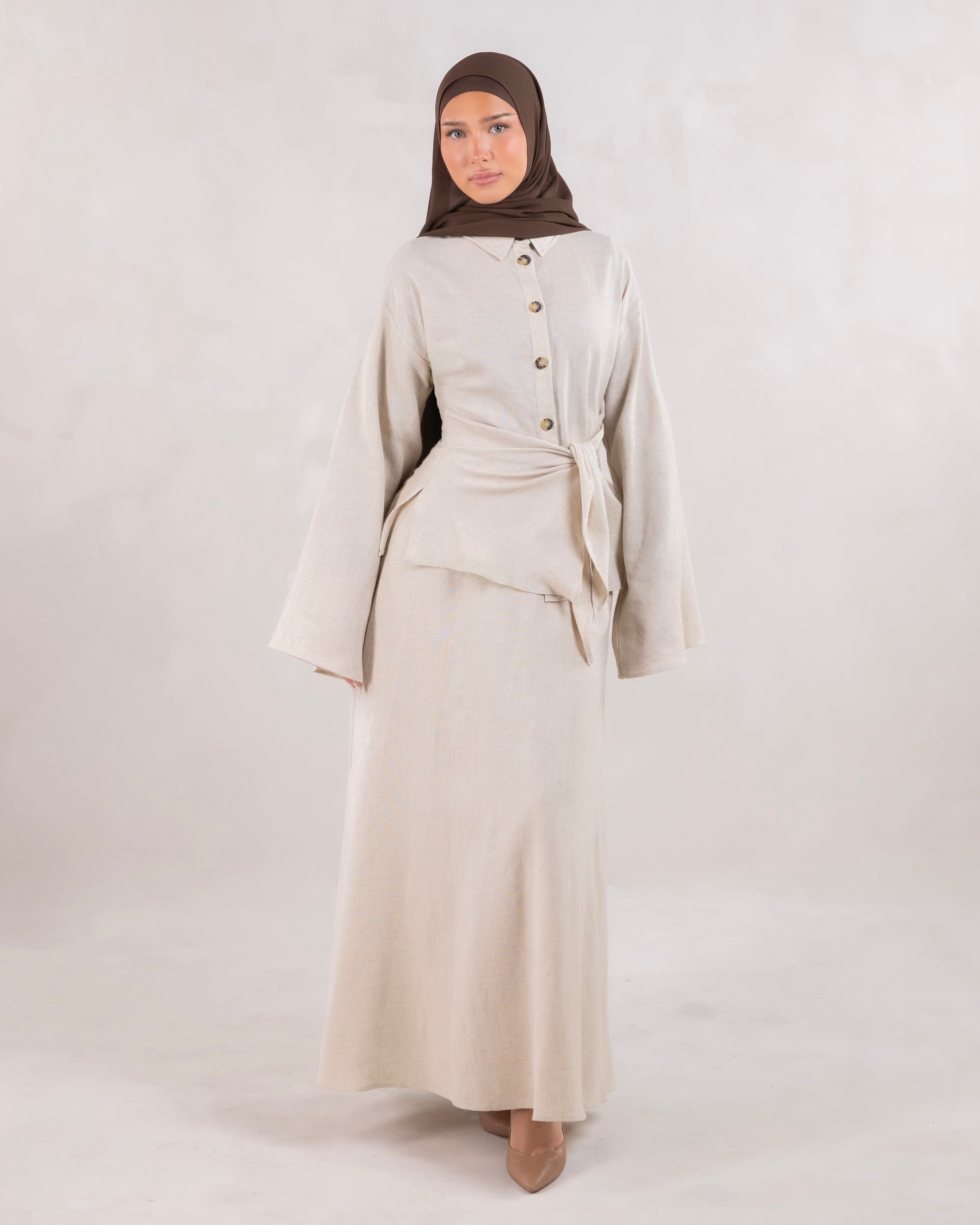 Sabreen Linen Wrap Shirt