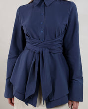 Hana Wrap Shirt | Denim Blue