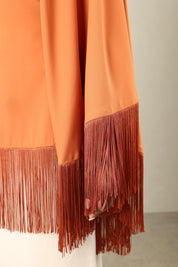 Lara Fringe Cape | Terracotta