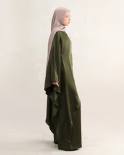 Luna Asymmetrical Drape Set | Olive