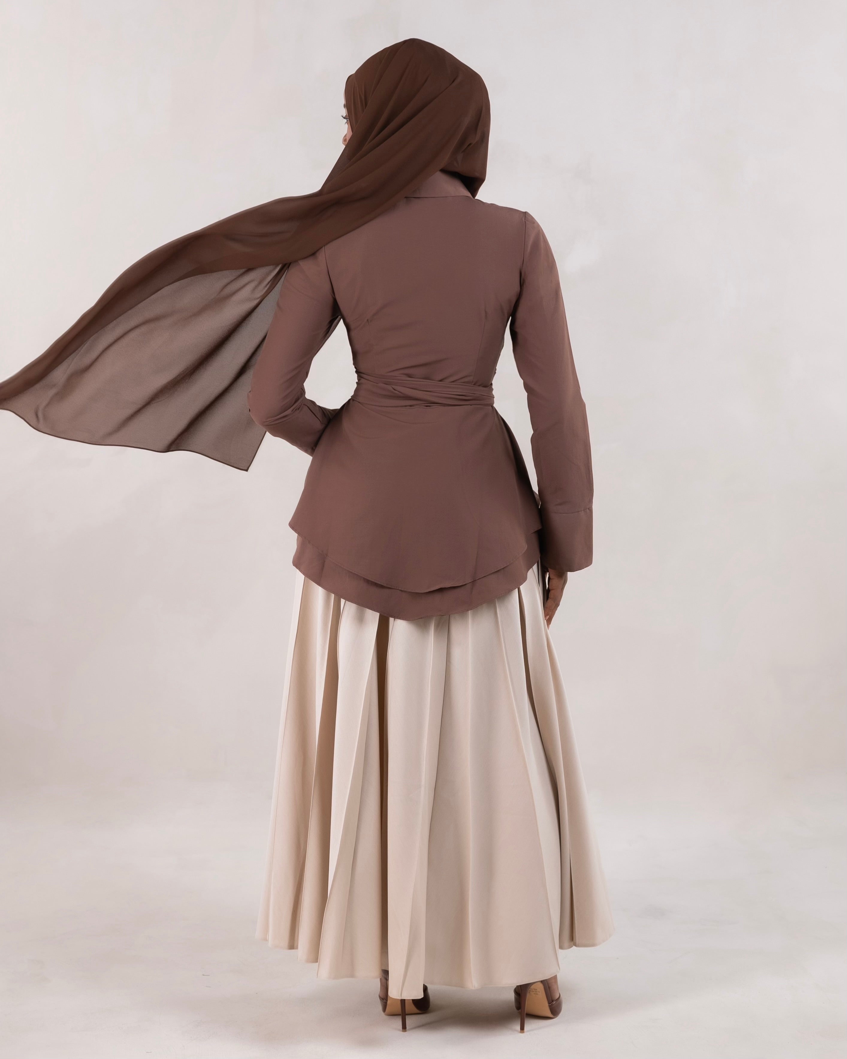 Hana Wrap Shirt | Chocolate