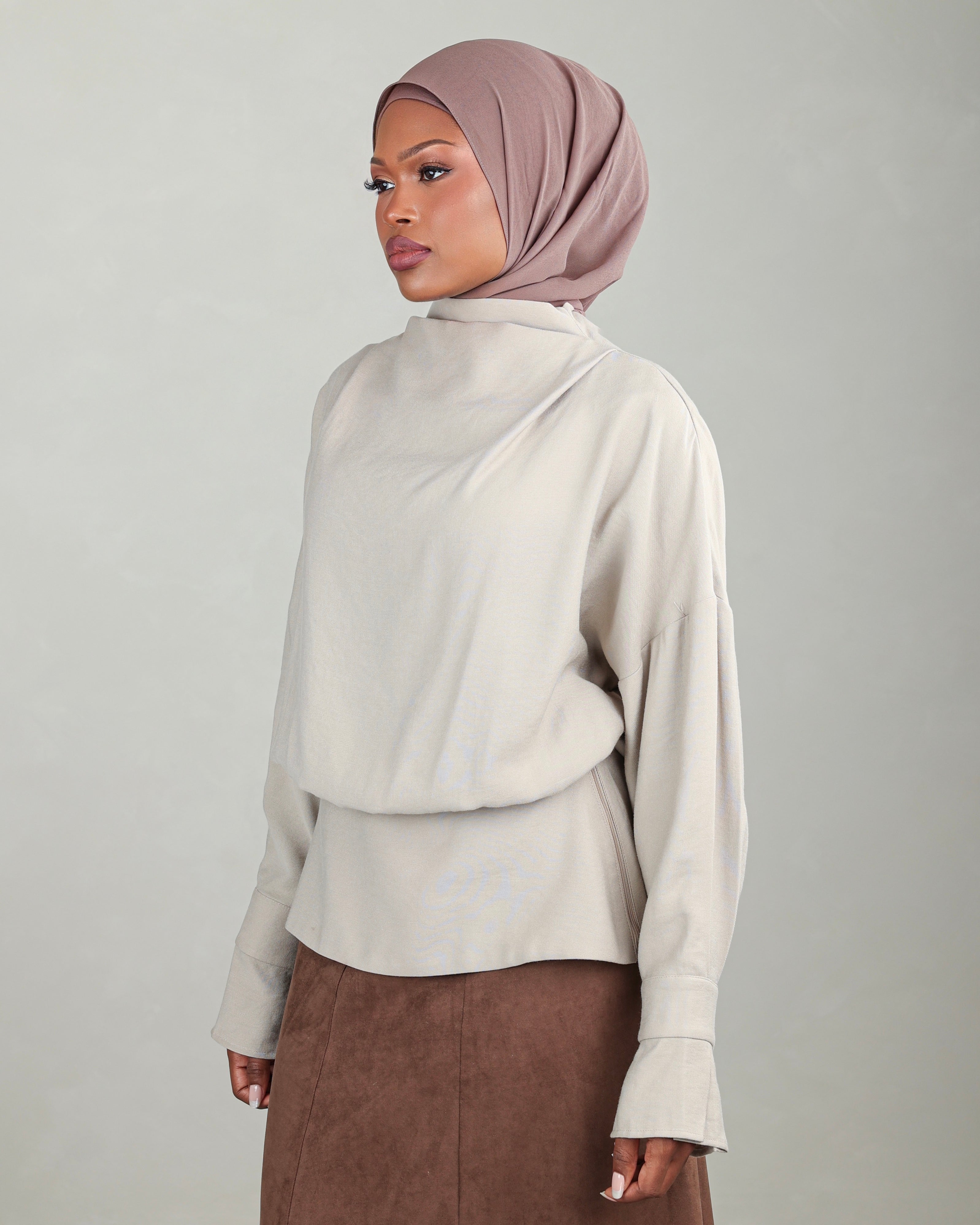 Sana Draped Top | Stone