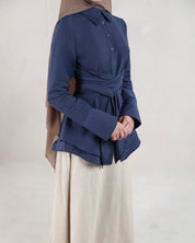 Hana Wrap Shirt | Denim Blue