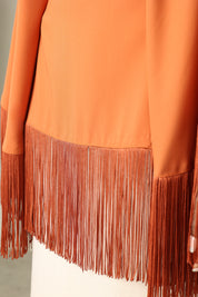 Lara Fringe Cape | Terracotta