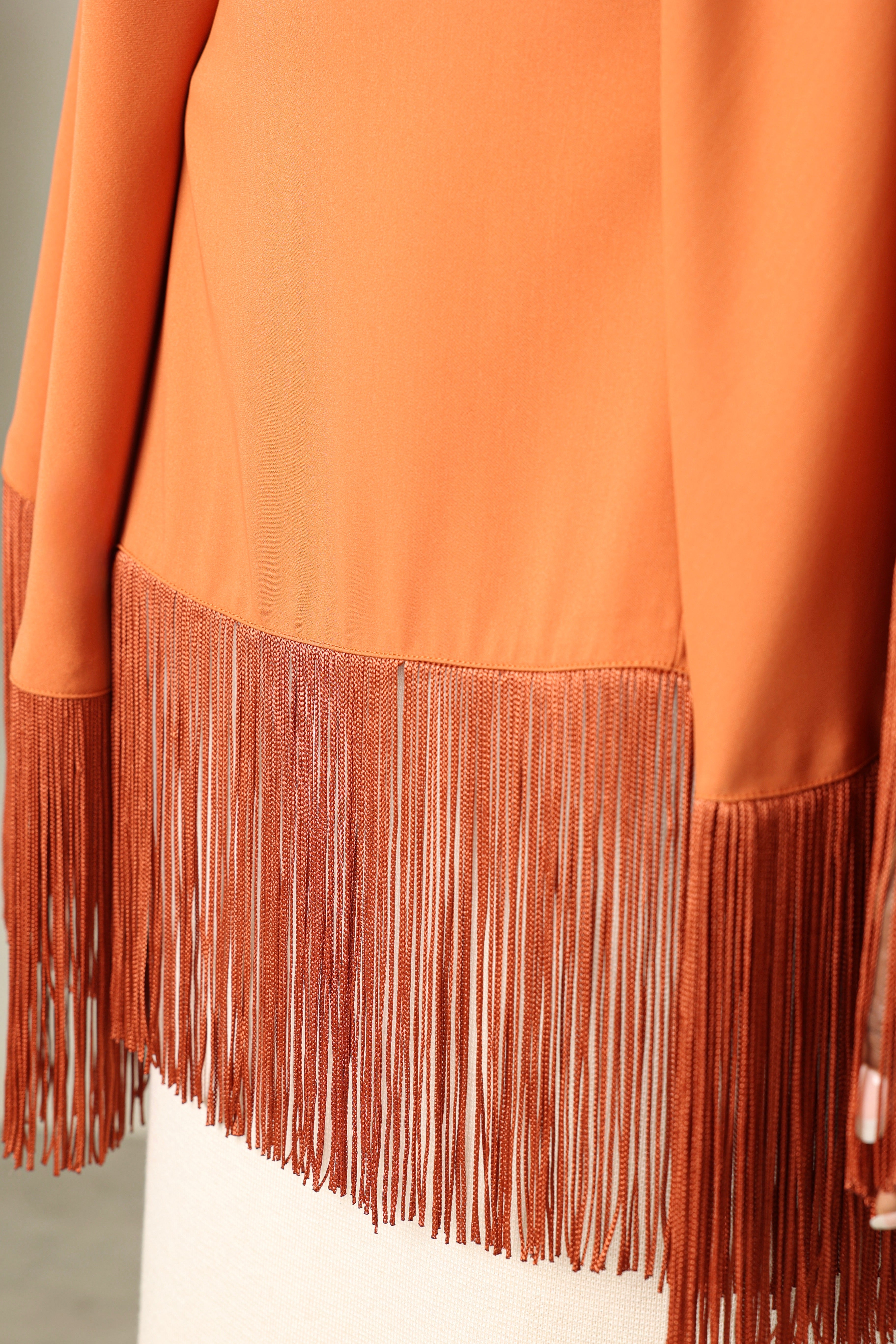 Lara Fringe Cape | Terracotta