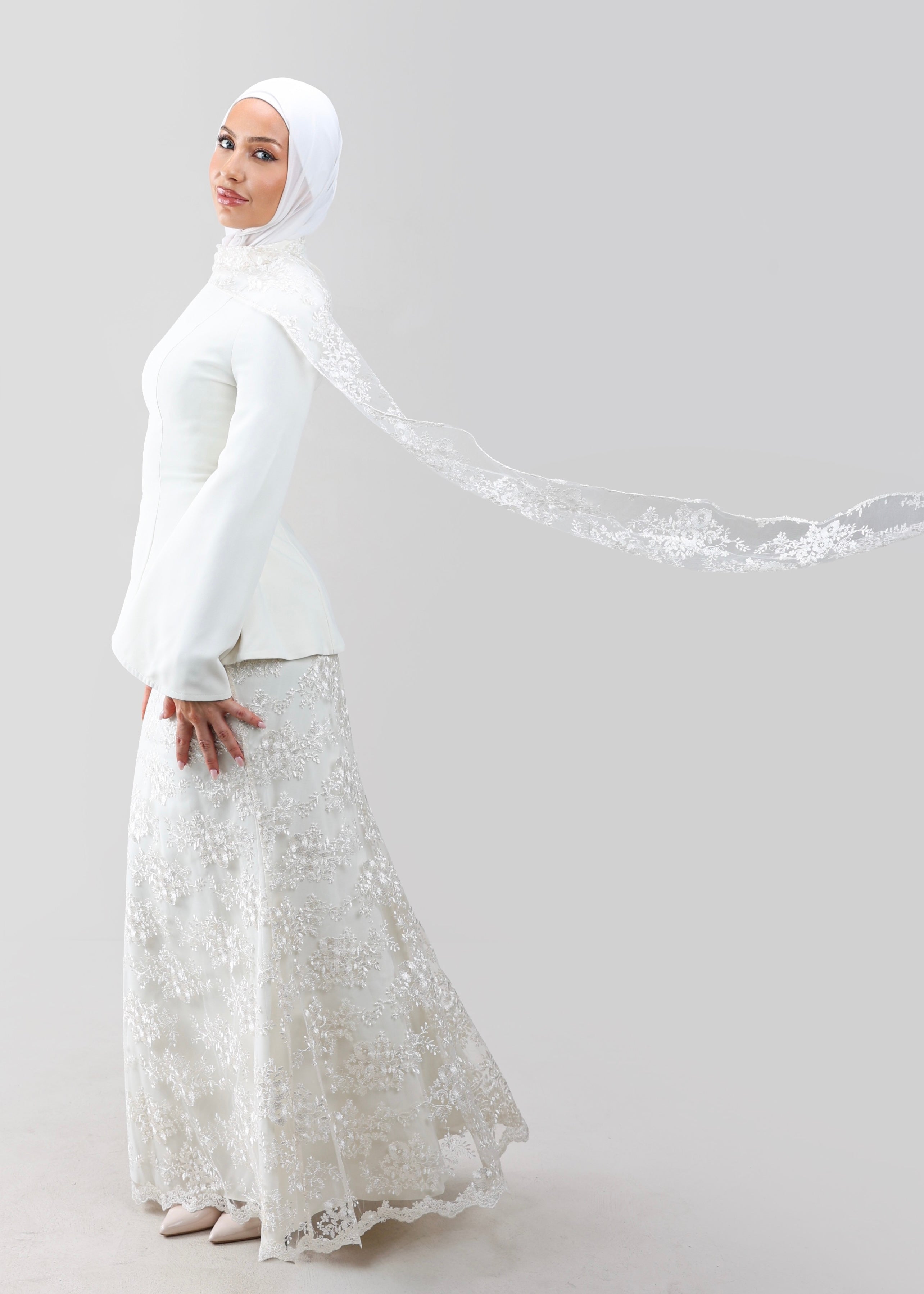 Bella Veil Peplum | Ivory