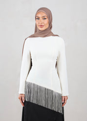 Iman Fringe Tunic | Ecru