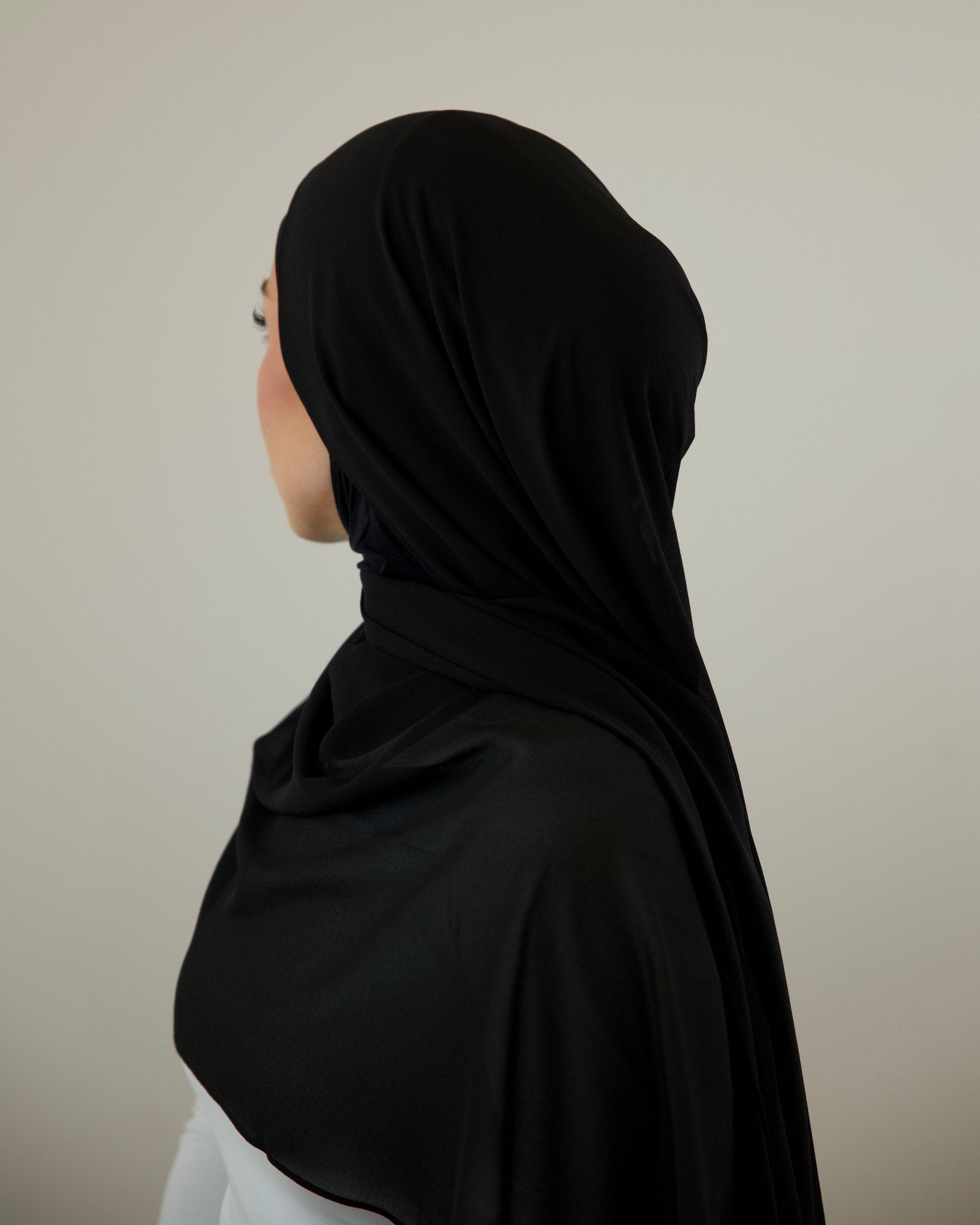 Chiffon Hijab | Noir - batulthecollection