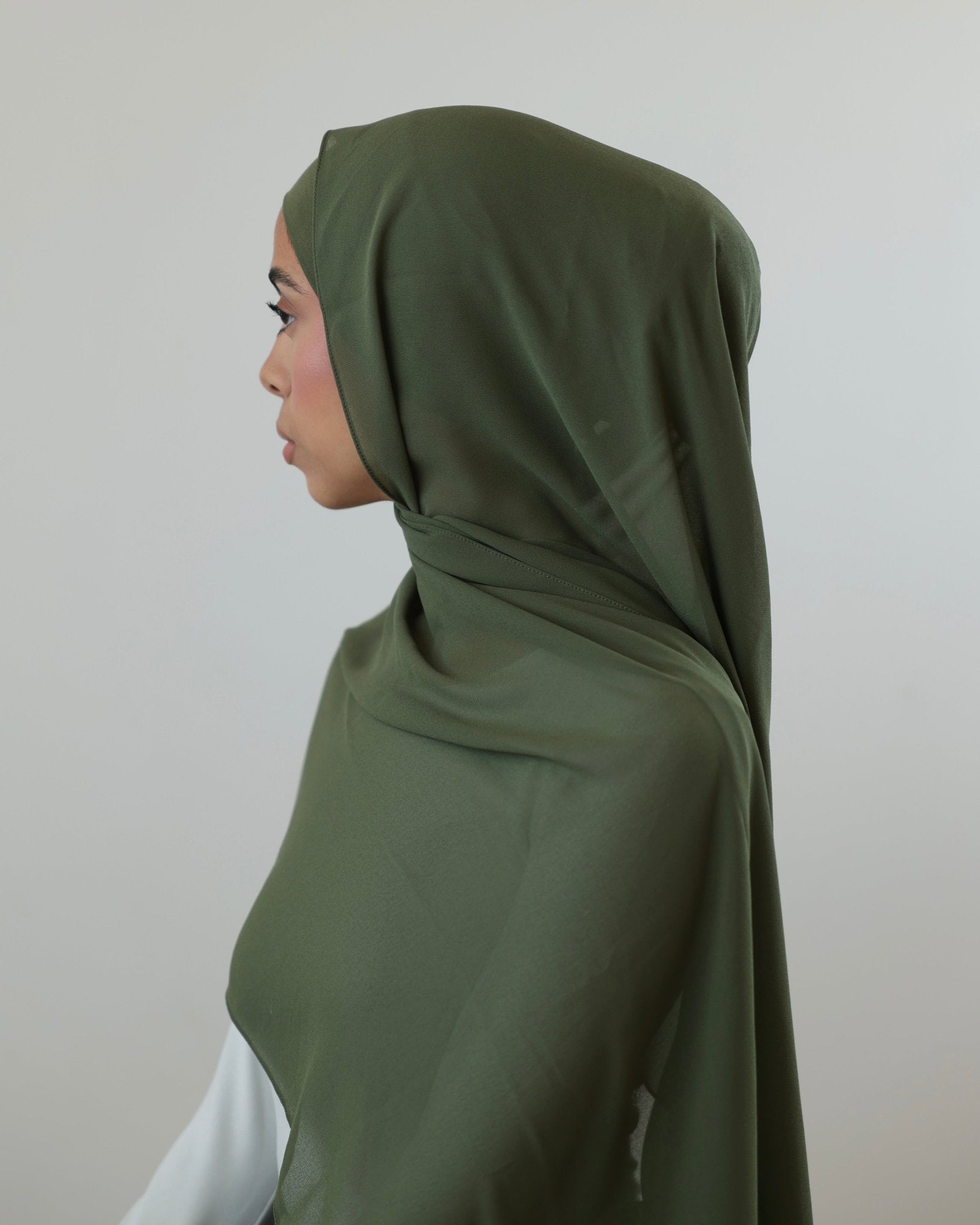 Chiffon Hijab Set with Tube - Aloe - batulthecollection